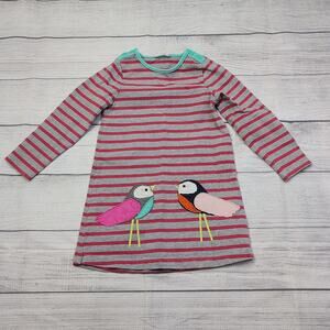 2/3 Baby Boden Striped Bird Applique Dress